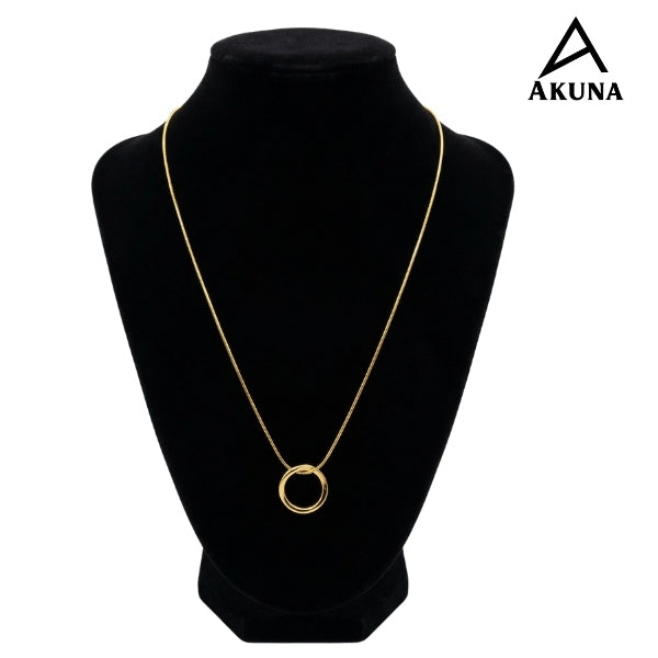 Akuna’s Circle of Simplicity: Gold-Plated Necklace