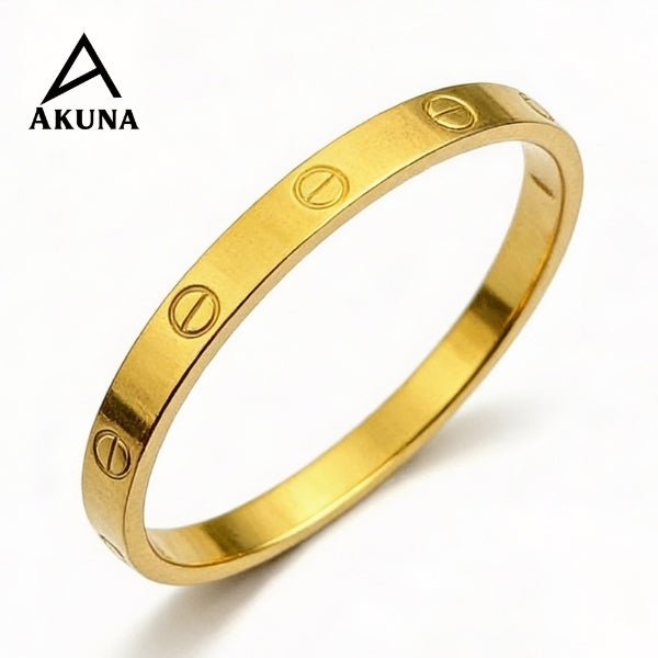 Akuna Cartier Lux Gold-Plated Stainless Steel Kada Bracelet