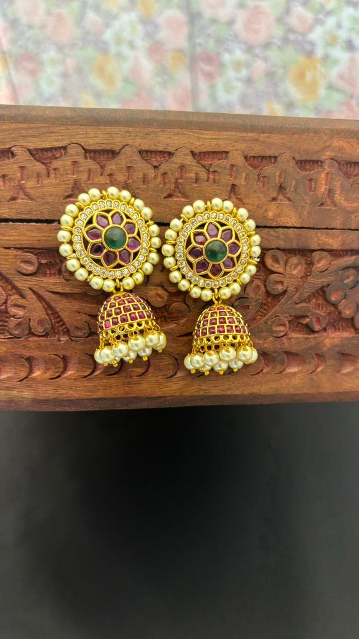 Traditional Gold-Plated Jhumka Earrings