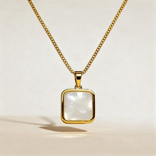 Luxe Gold Square Pendant Necklace for Women