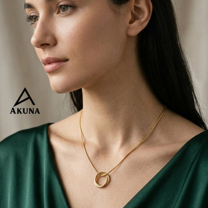 Akuna’s Circle of Simplicity: Gold-Plated Necklace