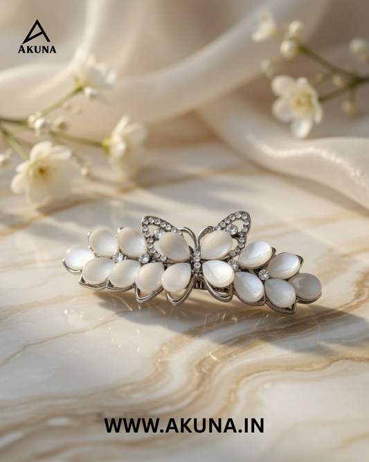Premium Imported Opal & Rhinestone Back Hair Clip | AKUNA Jewellery