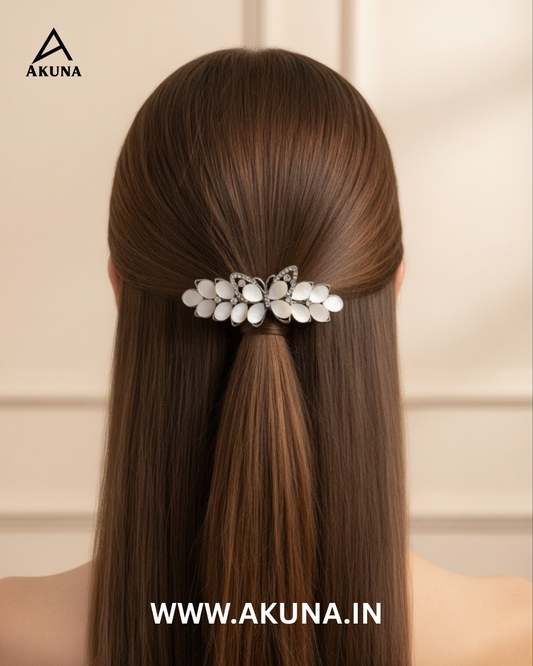Premium Imported Opal & Rhinestone Back Hair Clip | AKUNA Jewellery