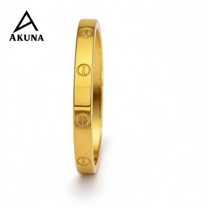 Akuna Cartier Lux Gold-Plated Stainless Steel Kada Bracelet