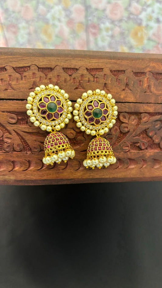 Traditional Gold-Plated Jhumka Earrings