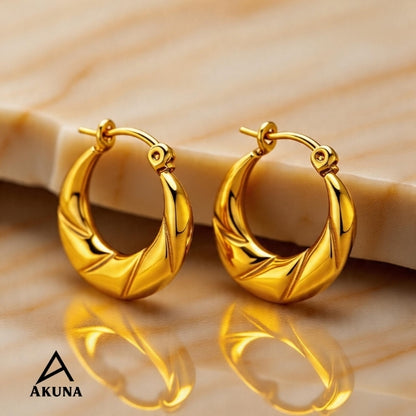 Akuna Minimalist Gold Hoop Earrings — Stainless Steel, Anti-Tarnish, Hypoallergenic
