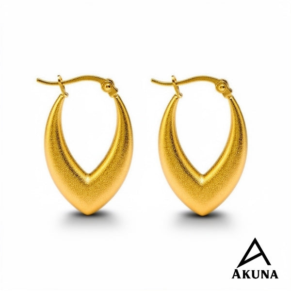 Akuna Gold V-Shaped Hoop Earrings Minimalist Design