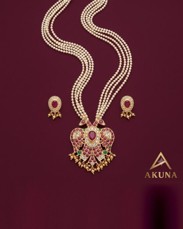 Hamsa Pearl Pendant Set