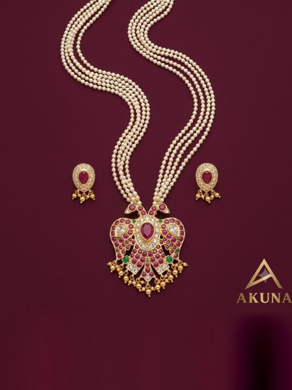 Hamsa Pearl Pendant Set