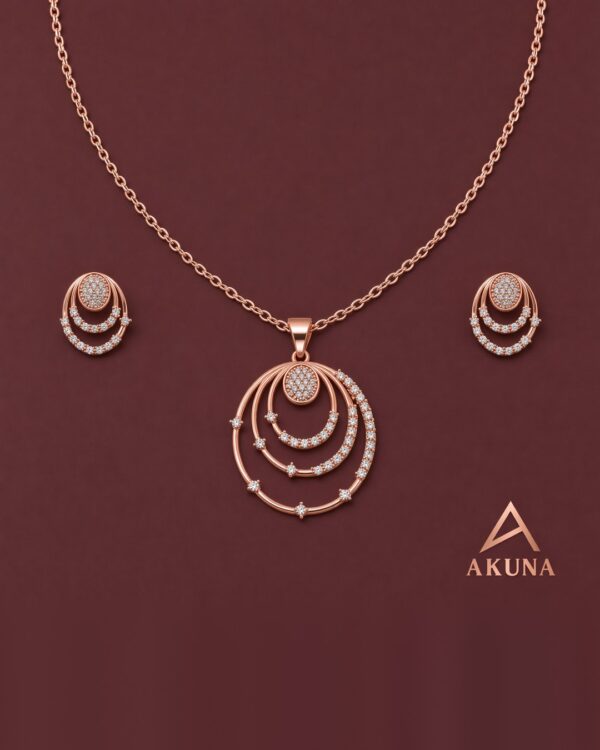 Orbit Rose Pendant Set