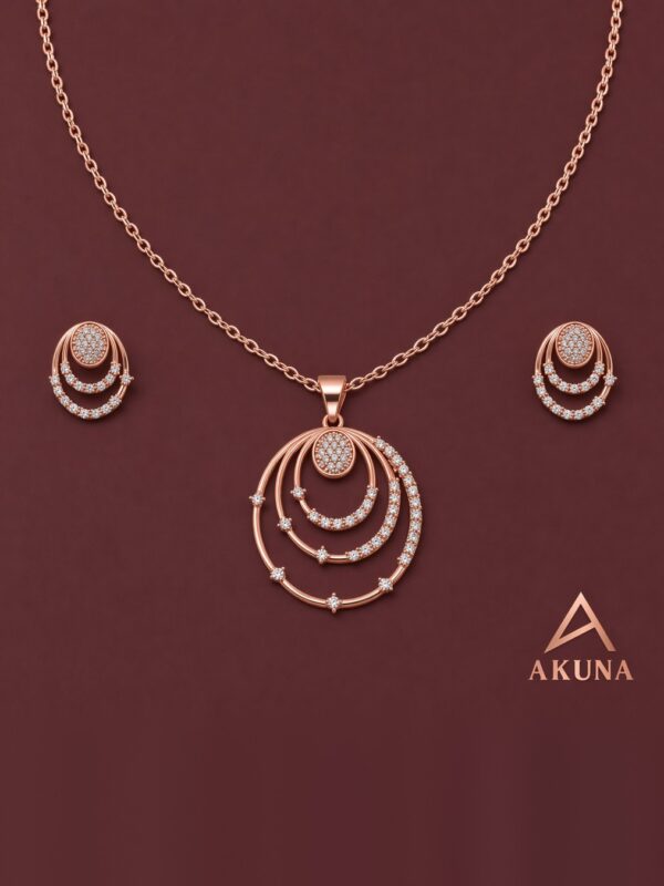 Orbit Rose Pendant Set