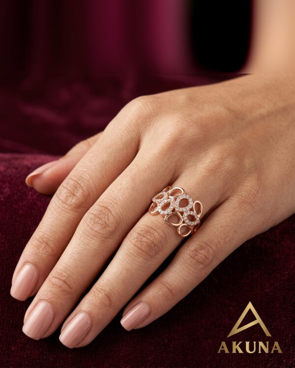 Rose Petal Cluster Ring