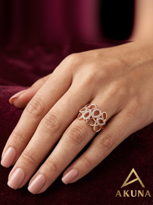 Rose Petal Cluster Ring